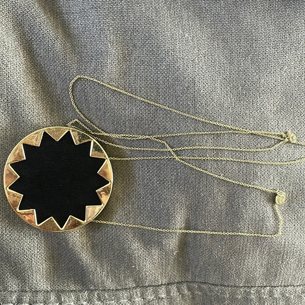 House of Harlow 1960 Large Gold/Black Leather Sunburst